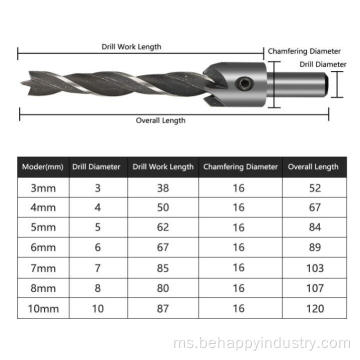 Alat penggerudian chamfer 23 pcs